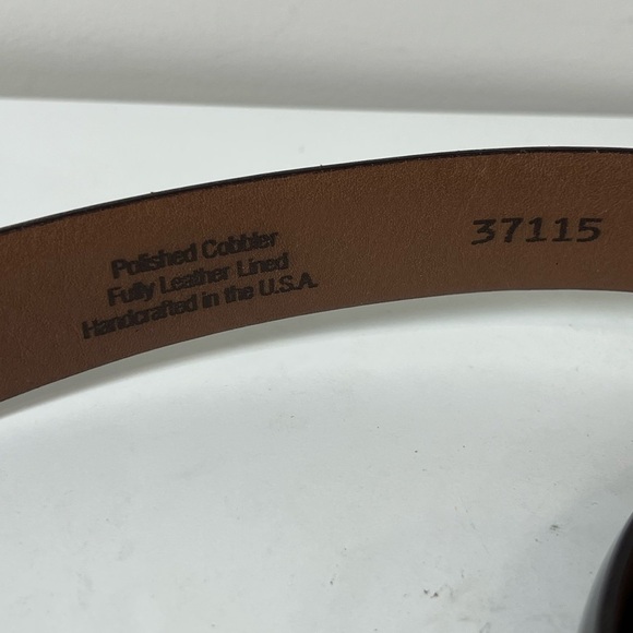 Allen Edmonds Size 42 Made in USA Cobbler Leather Soft Black Belt Brass Buckle - Picture 7 of 11